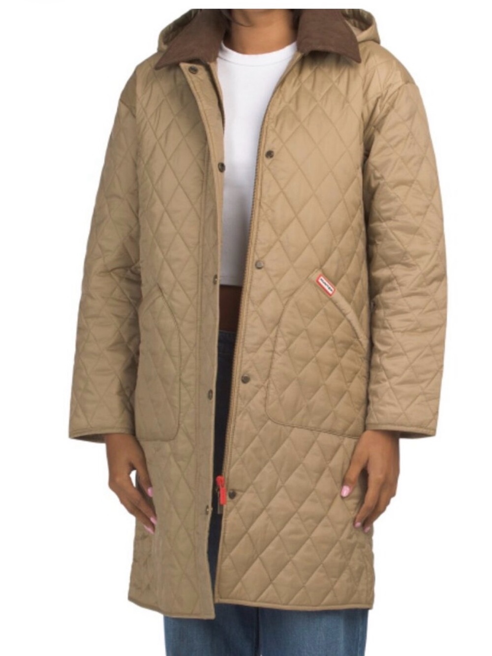 HUNTER Alison Diamond
Quilted Coat With Detachable Hood Sz Large